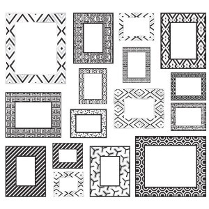 Black/White Frame Kit Wall Applique