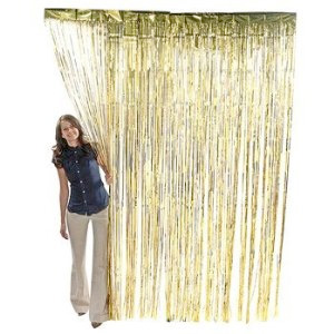 Gold Metallic Foil Fringe Curtains