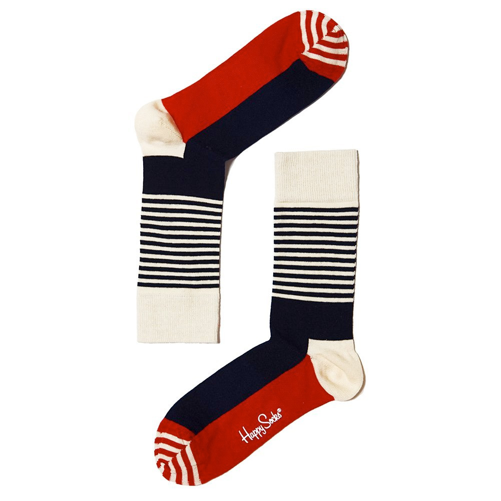 Happy Socks - Black & Red Half Stripe Socks