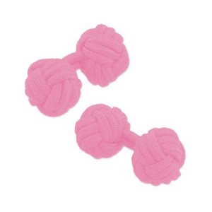 Pink Silk Knot Cufflinks