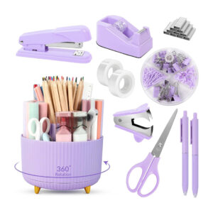 Purple Office Supplies Set