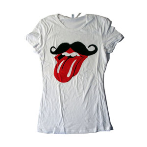Moustached Rolling Stones Tee