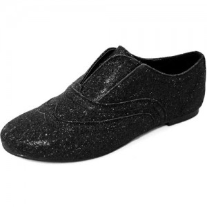 Black Glitter Cambridge Shoe
