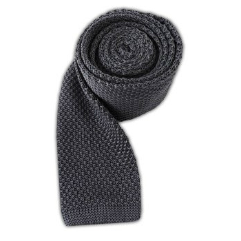 Grey Knit Silk Tie