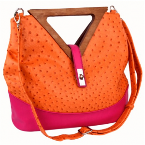 Orange Ostrich Handbag