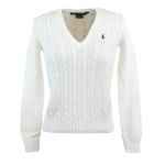 Ralph Lauren Sport Womens V-Neck Cable Knit Sweater