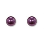 Eggplant Color 8mm Pearl Stud Earrings