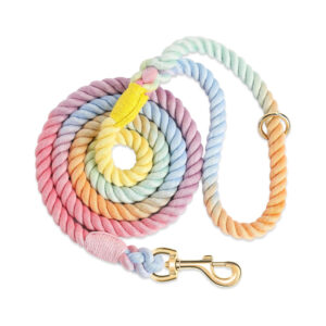 Rainbow pastel rope leash