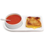 soup and sandwich ceramic tray duo