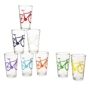 bicycle tumblers - set of 8