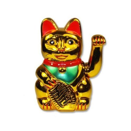 Maneki Neko Lucky Fortune Cat with Waving Arm