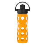 orange glass water bottle