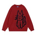red cat sweater