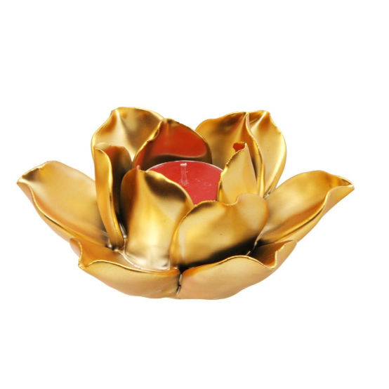 Gold Lotus Flower Candle Holders