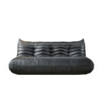 armless black floor sofa